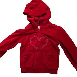 WonderKids Red Heart Hoodie Toddler Girls Zip Up Jacket Size 4T